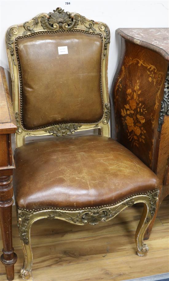 A 19th century French giltwood salon chair